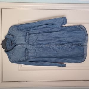 American Eagle Denim Look Button-Down Shirt Dress (M)
